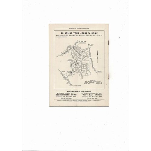 Arsenal v Spartak Friendly Football Programme 1954/55