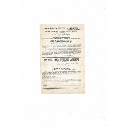 Manchester United v Bolton Wanderes Central League Football Programme 1962/63