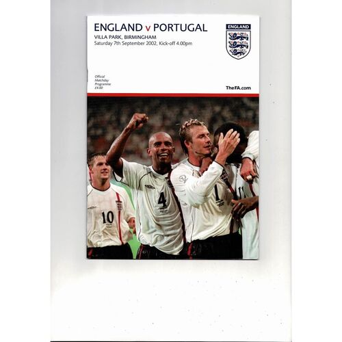 2002 England v Portugal Football Programme
