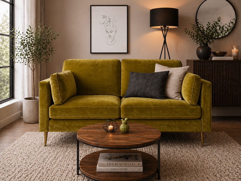 DREAMY 3 SEATER IN LIME PLUSH