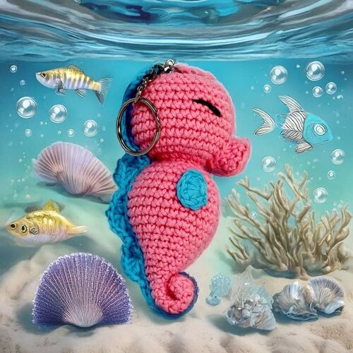 Knitty Critters Sealife Keyrings - Seahorse