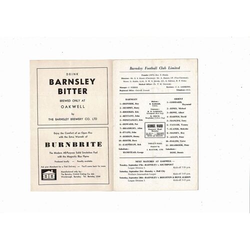 1968/69 Barnsley v Leyton Orient Football Programme
