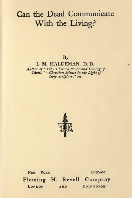 1920 | Can the Dead Communicate with the Living