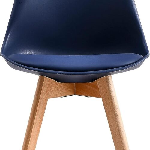 mcc direct Set of 4 Dining Chairs Wooden Legs Soft Cushion Pad Stylish DELUXE Retro Lounge Dining Office EVA