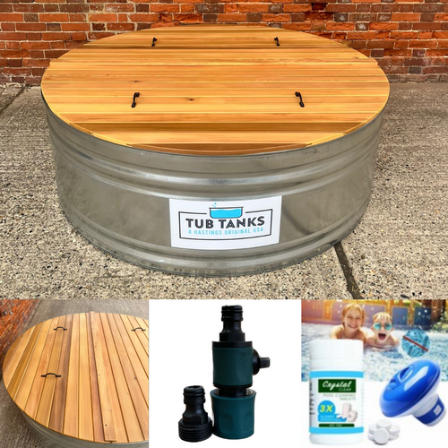 Round Ice Bath Kit With Cedar Lid