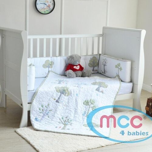 MCC Solid Wooden Baby Cot Bed Savannah City Sleigh Cotbed Toddler Bed & Premier Water Repellent Mattress - Made in England