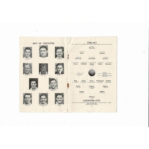 1954/55 Chelsea v Leicester City Championship Season Football Programme