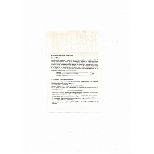 Manchester United v Bolton Wanderers Central League Football Programme 1979/80