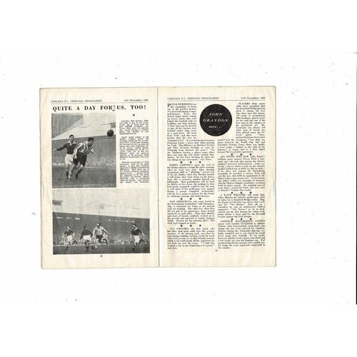 1950/51 Chelsea v Manchester United Football Programme