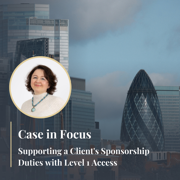 Case in Focus: Supporting a Client's Sponsorship Duties with Level 1 Access