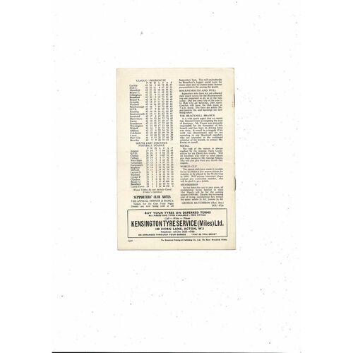 1964/65 Brentford v Reading Football Programme