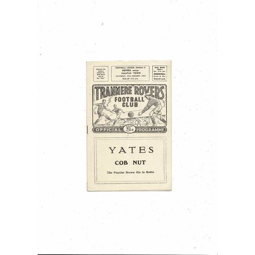 1958/59 Tranmere Rovers v Halifax Town Football Programme