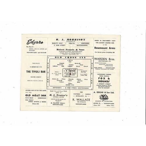 1966/67 Ards v Derry City Football Programme