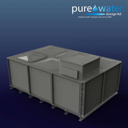 PW.3X2X1.IFB.AB - 6000 LITRE SECTIONAL WATER TANK, INTERNALLY FLANGED BASE (IFB) C/W FVH