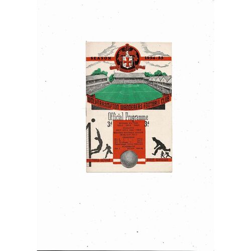 1954/55 Wolves v Preston Football Programme