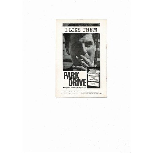 1964/65 Birmingham City v Manchester United Football Programme