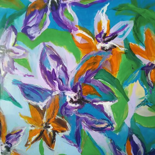 Exotic dark firey flowers