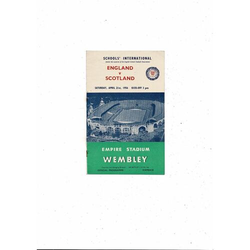 1956 England v Scotland Schools International Football Programme