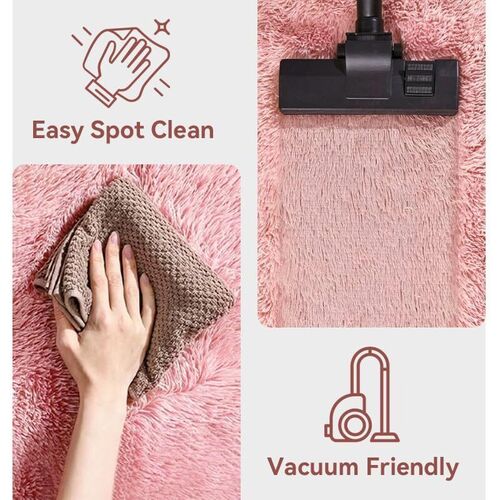CozyLiving Ultra-Soft Fluffy Shag Rug – Luxury High-Pile Floor Carpet for Living Room, Bedroom & Nursery – Non-Shedding & Cozy (Pink, 60 x 110 cm)