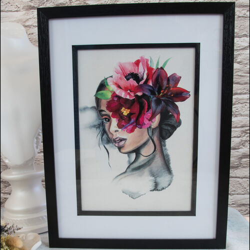 Decoupage Woman with Lillies & Anemones