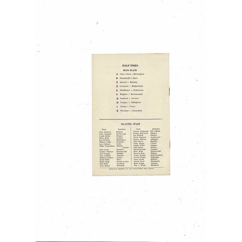 1957/58 Leicester City v Sunderland Football Programme