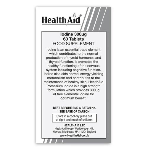 HealthAid Iodine Food Supplement 300ug - 60 Tablets