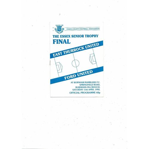 1991/92 East Thurrock United v Ford United Essex Senior Trophy Final