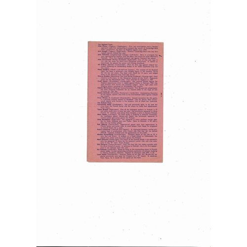 1958 England v Finland Amateur International Football Programme @ Dulwich