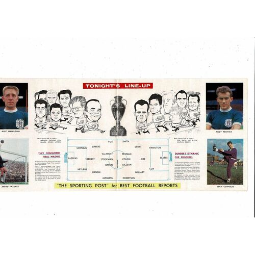 Dundee v Anderlecht European Cup Football Programme 1962/63 Pictorial Souvenir