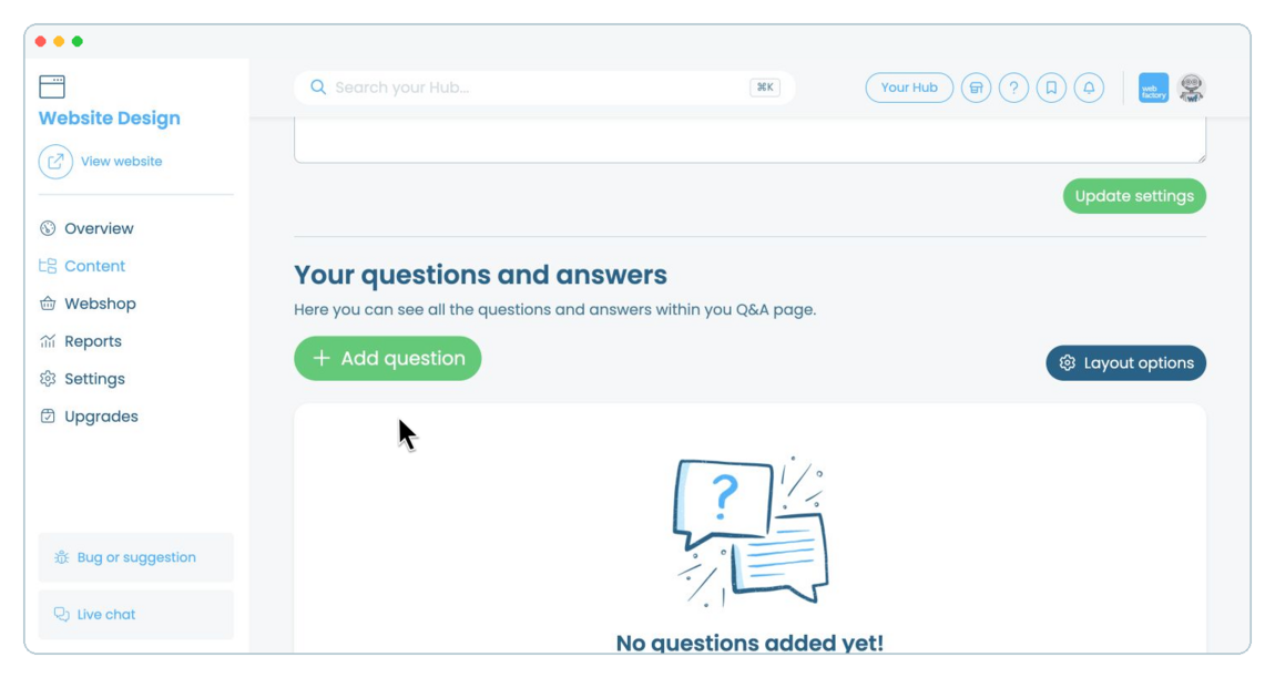 How to add Q&amp;amp;As to a website page | Webfactory Support | Webfactory