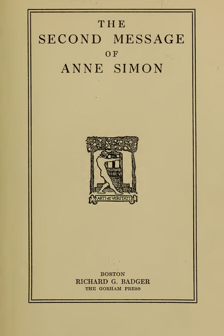 1920 | The Second Message of Anne Simon