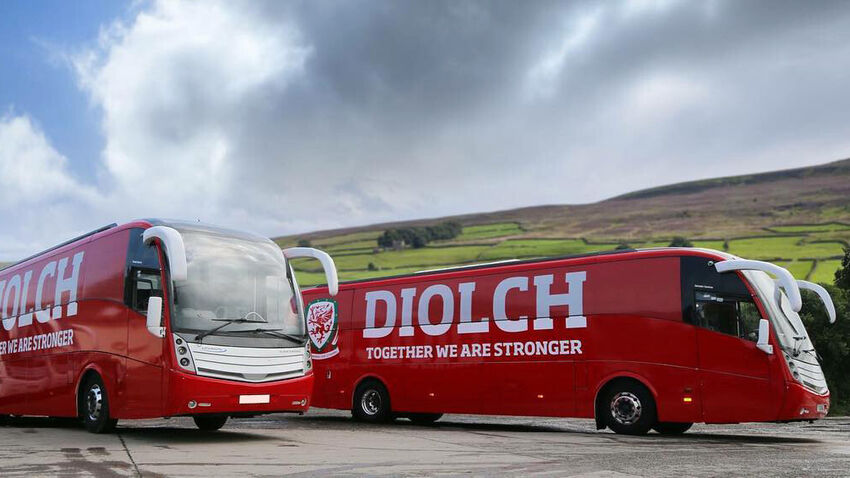 FA Wales national football team coaches with professional-grade full vehicle vinyl wraps.