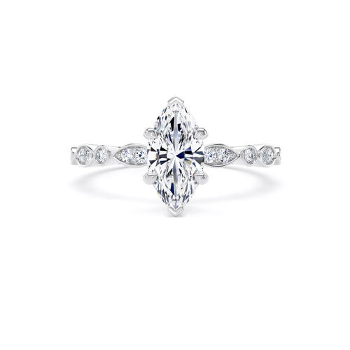 Marquise solitaire with fancy shape shoulders
