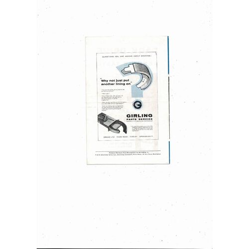 1960/61 Birmingham City v Manchester United Football Programme