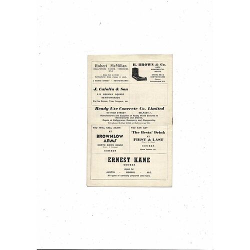 1966/67 Ards v Derry City Football Programme