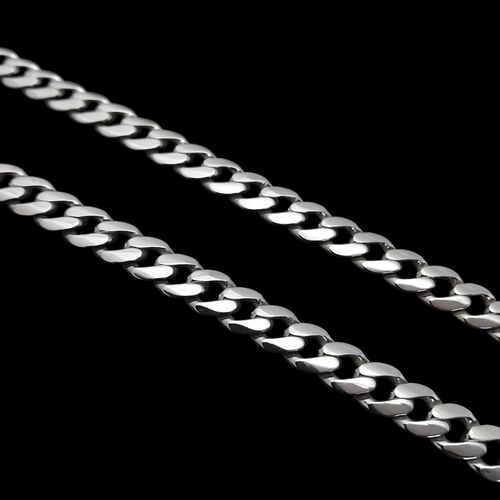 8mm silver cuban curb chain