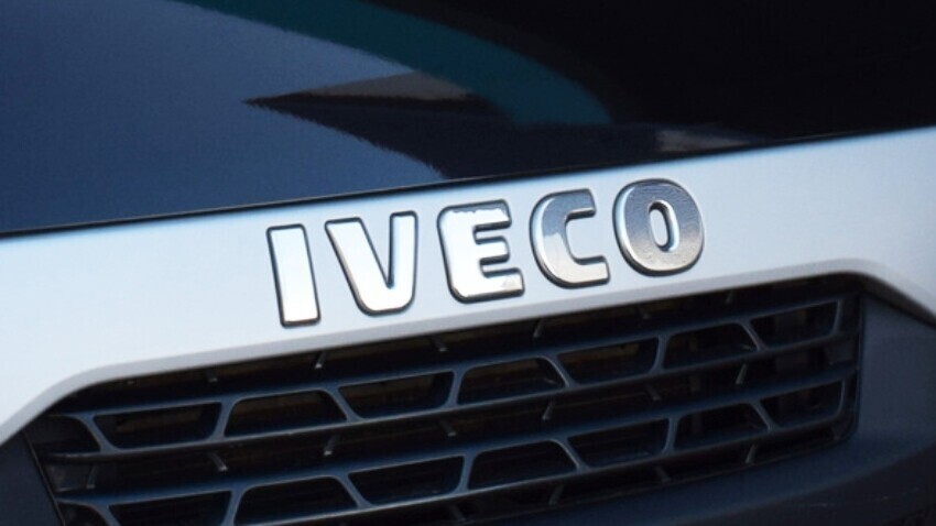 Iveco emblem on the front of a van.
