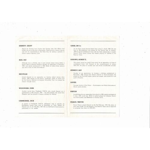 Doncaster Rovers v Arsenal X1 Friendly Football Programme 1970/71