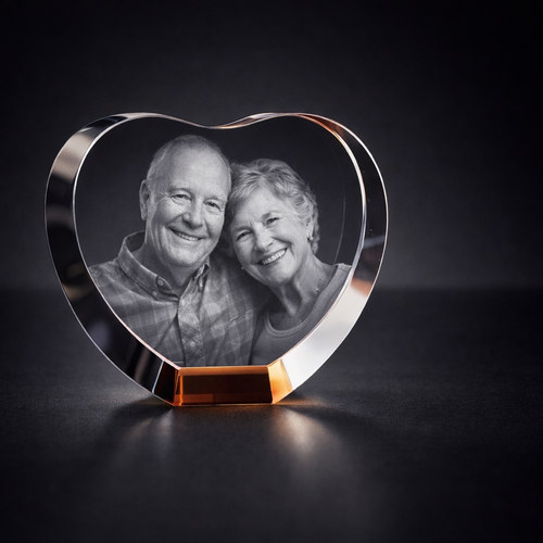 The Super Large 3D Tiree Colour heart Crystal