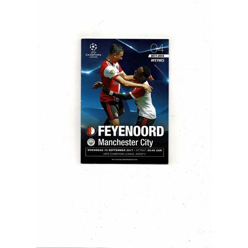 Feyenoord Rotterdam v Manchester City Champions League Football Programme 2017/18