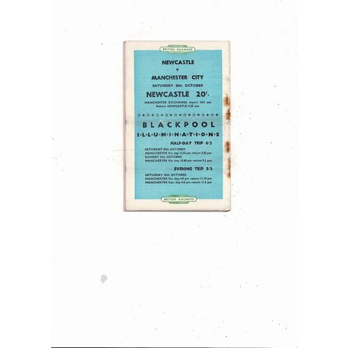 1956/57 Manchester City v Burnley Football Programme