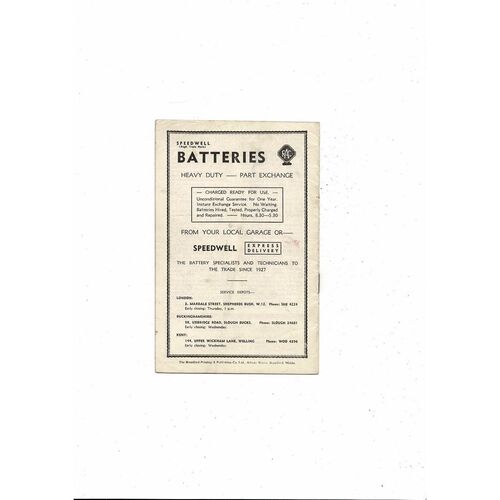 1956/57 Brentford v Coventry City Football Programme