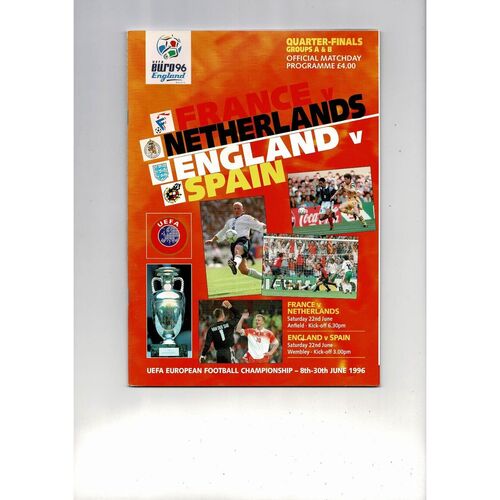 Euro 96 Qtr Final Group A & B Football Programme
