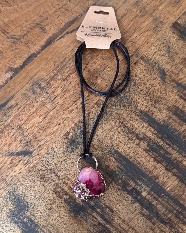 Spider quartz and tourmaline copper dipped necklace