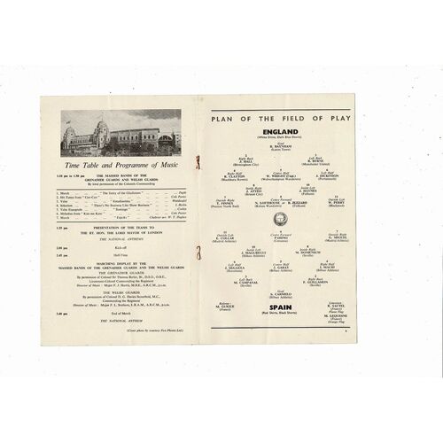 1955 England v Spain Football Programme