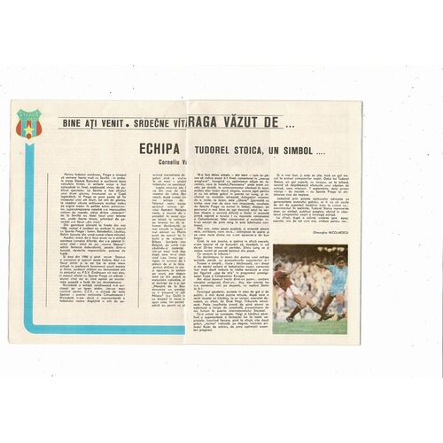 Steaua Bucharest v Sparta Prague European Cup Football Programme 1988/89