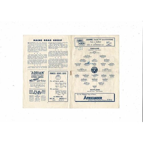 1946 England v Scotland International Football Programme
