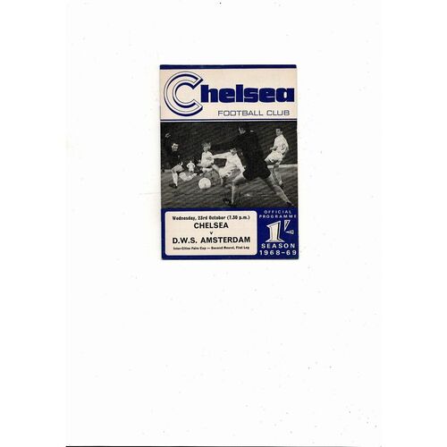 Chelsea v DWS Amsterdam Fairs Cup Football Programme 1968/69
