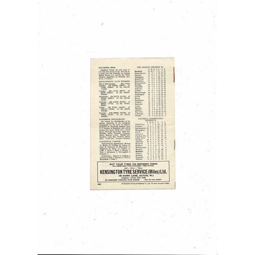 1964/65 Brentford v Hull City Football Programme