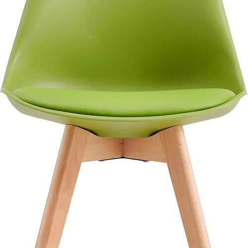 mcc direct Set of 4 Dining Chairs Wooden Legs Soft Cushion Pad Stylish DELUXE Retro Lounge Dining Office EVA